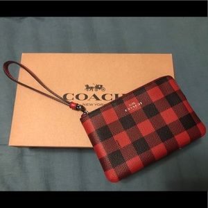 Plaid Coach Wristlet